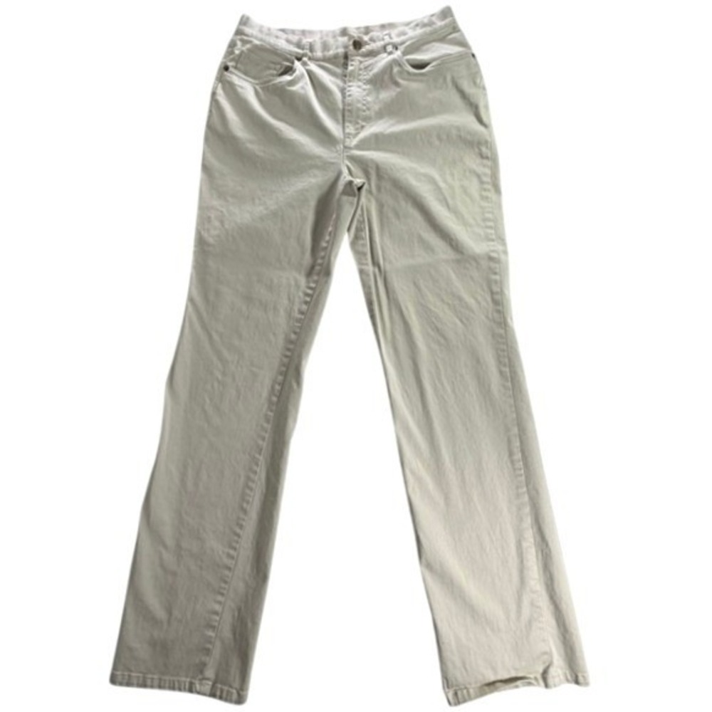 Talbots Stretch Cotton Blend Chino 10 Straight Leg Tan/Khaki Classic Trouser